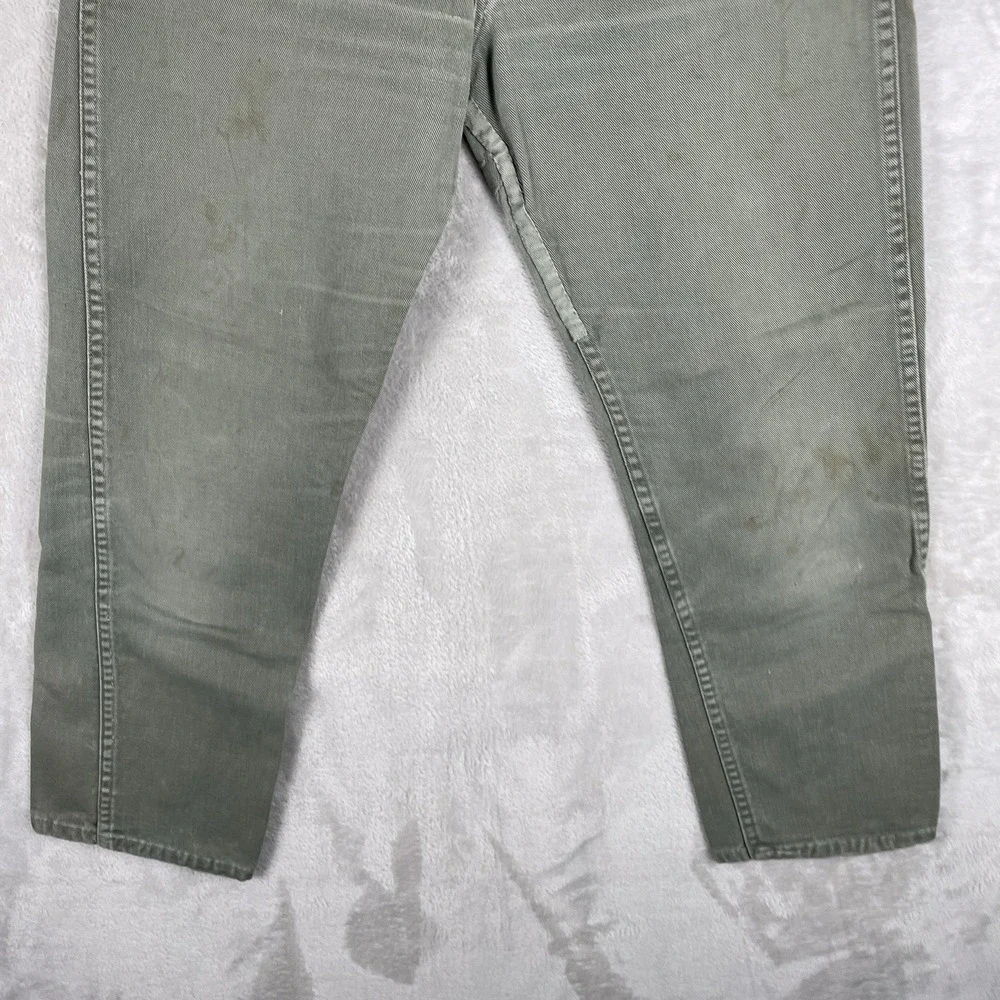Vintage 60s Big E Levis Slim Fit Jeans Mens 31x27 All Cotton Green TALON White